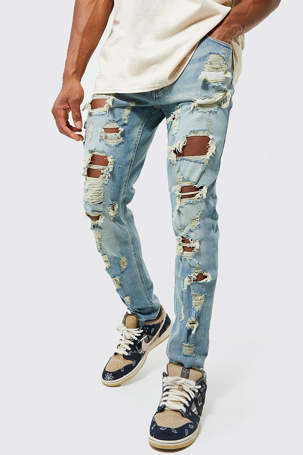 Extreme distressed clearance jeans mens